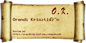 Orendi Krisztián névjegykártya