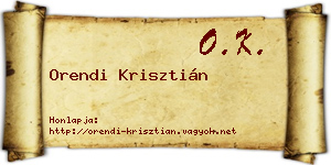 Orendi Krisztián névjegykártya